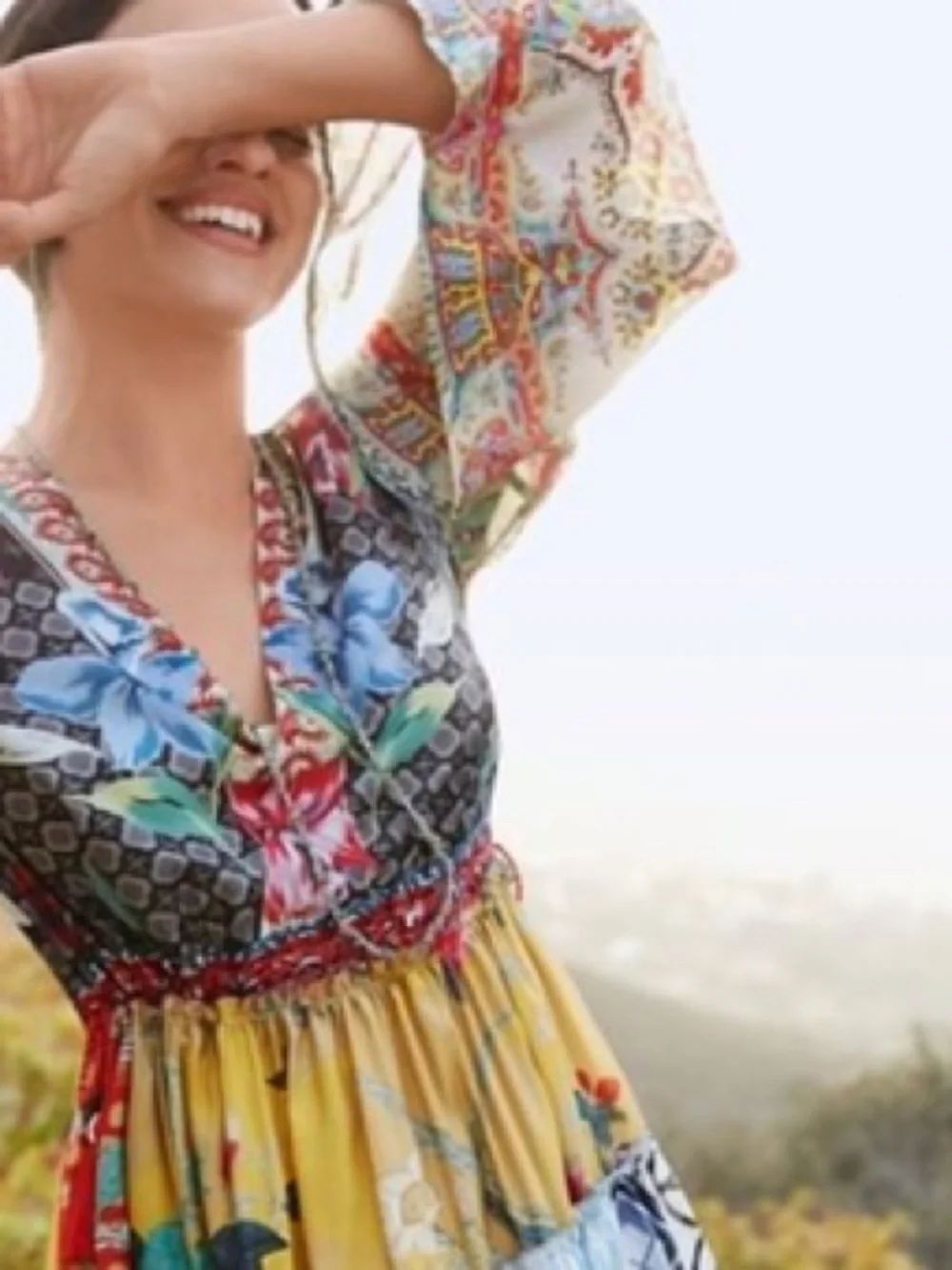 JOHNNY WAS DARI DRESS 100% SILK FLOWING CHIC VIBRANT FLORAL BOHO Size:S NWT $445